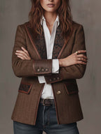 Consuelo - Herringbone Panel Blazer