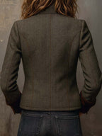 Dolores - Twill Blazer with Contrast Trim