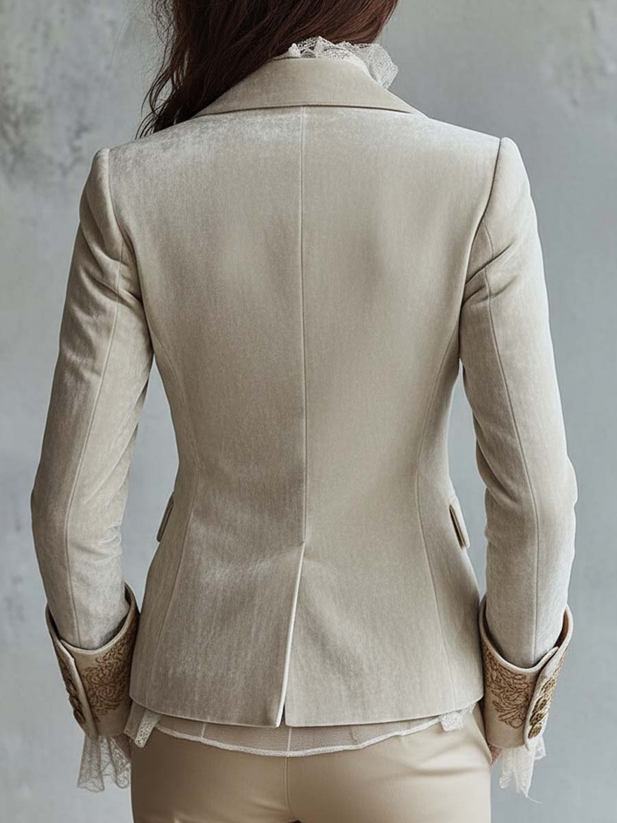 Blazer de mujer ivory bordado