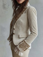 Blazer de mujer ivory bordado