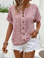 Basilea | Top de verano con mangas cortas y botones para mujer