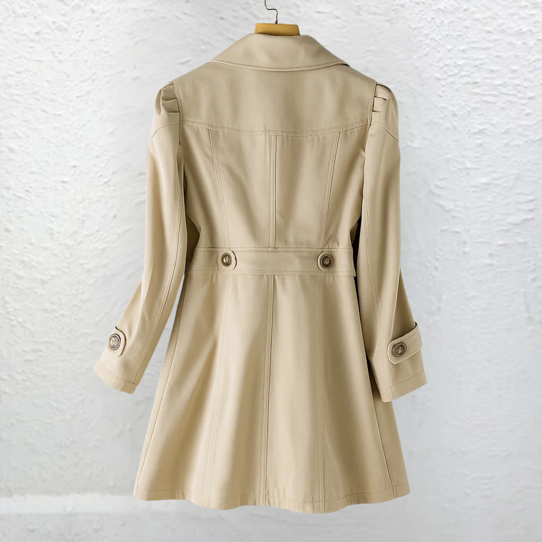Abrigo Trench Mujer – Corte Entallado Vintage de Media Temporada
