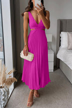 Vestido maxi plisado