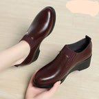 Zapatos de Cuña de Piel a la Moda