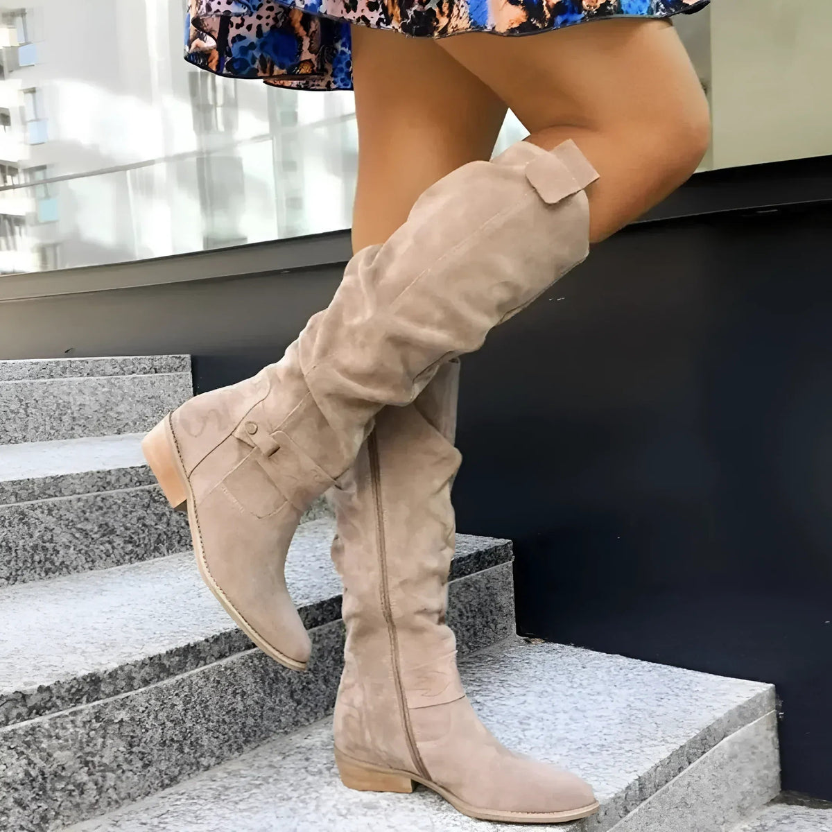 Botas Altas de Cuero con Cremallera Lateral