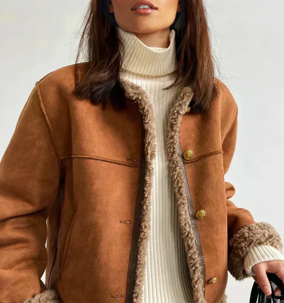 Chaqueta mujer con forro borrego – una elegante chaqueta de invierno