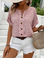 Basilea | Top de verano con mangas cortas y botones para mujer