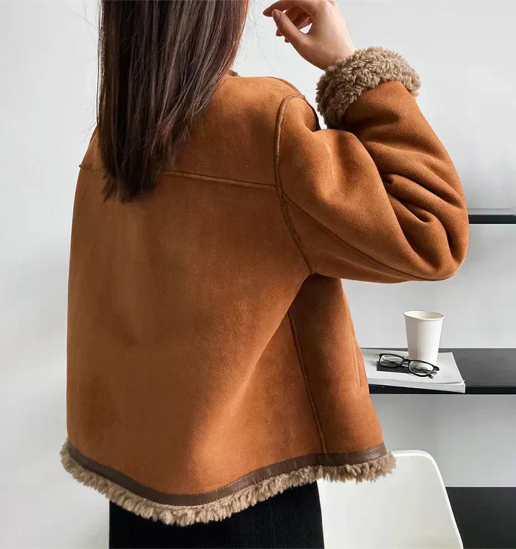 Chaqueta mujer con forro borrego – una elegante chaqueta de invierno