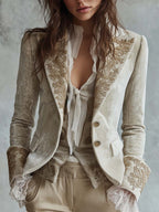 Blazer de mujer ivory bordado