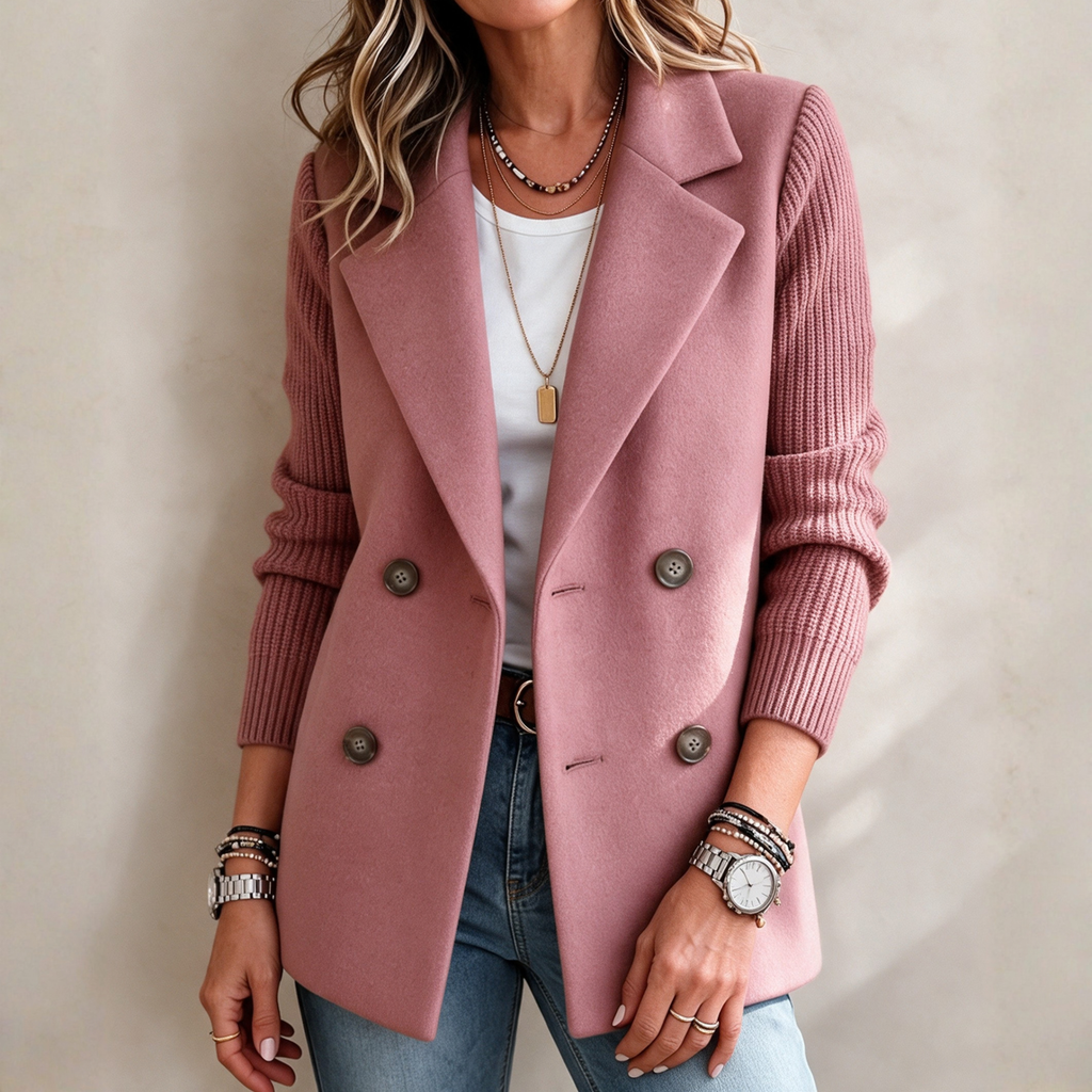 Carla | Blazer Elegante con Mangas de Punto