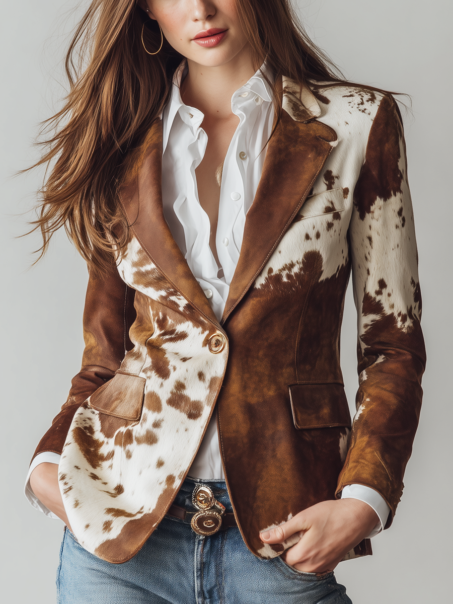 Manuela - Vintage Animal Print Blazer