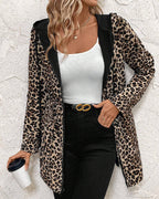 Abrigo reversible mujer con capucha – abrigo mujer estampado leopardo