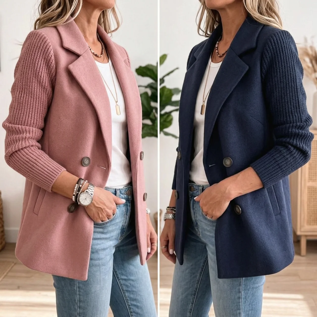 Carla | Blazer Elegante con Mangas de Punto