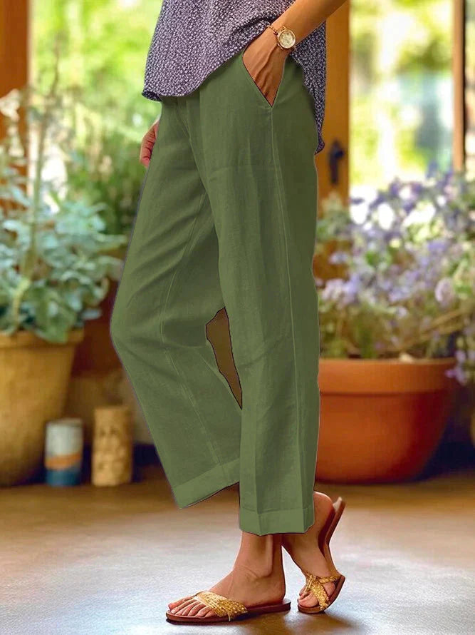 Wendolina | Pantalones rectos para mujer con tejido suave | Cómodos