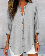 Selmira | Blusa larga a rayas para mujer con botones y manga larga