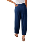 Mireya | Mujer pantalón ancho con diseño suelto y largo cropped