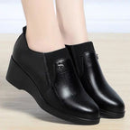 Zapatos de Cuña de Piel a la Moda