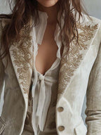 Blazer de mujer ivory bordado