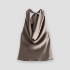 Arisenda | Top halter elegante de satén de mujer | Lazo