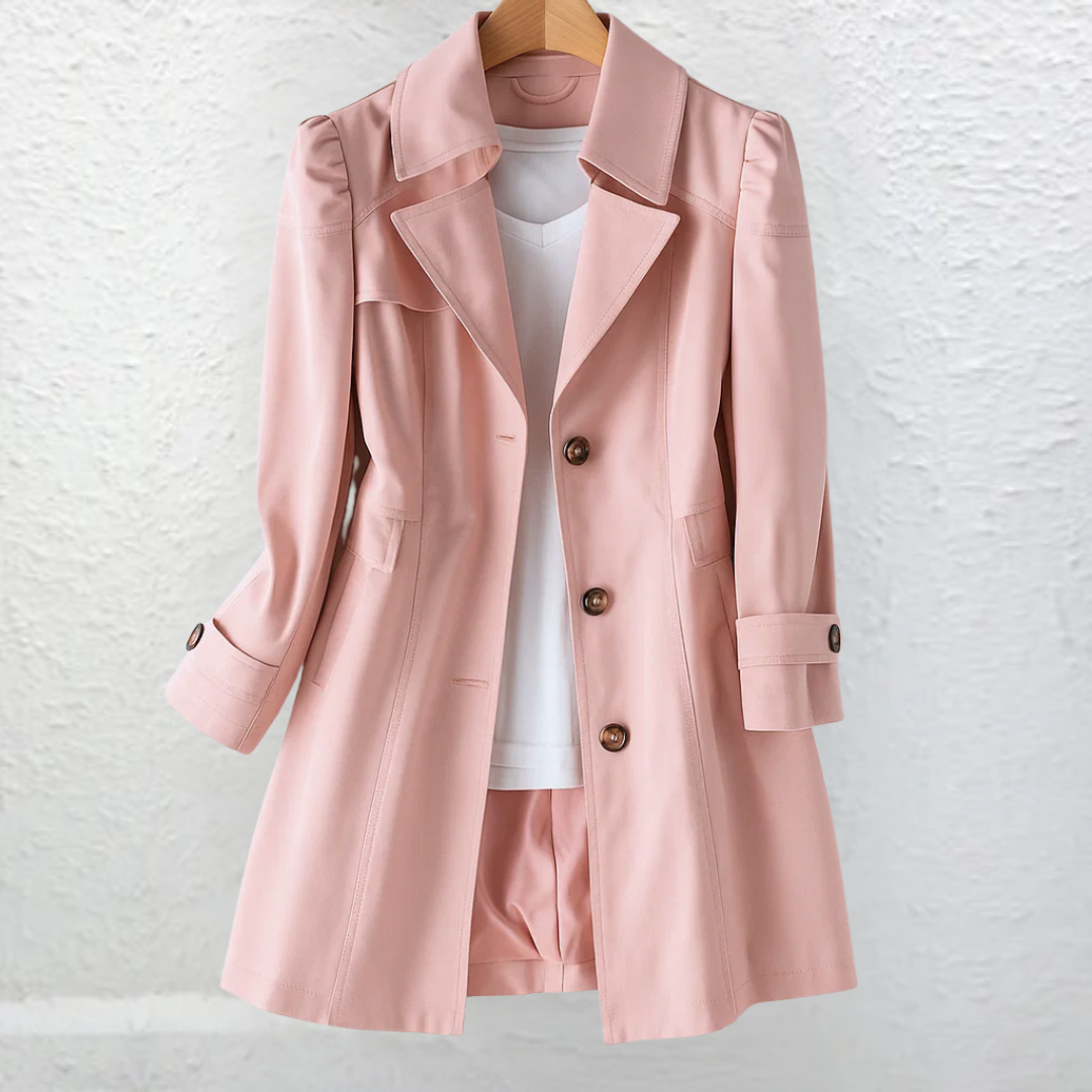 Abrigo Trench Mujer – Corte Entallado Vintage de Media Temporada