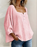 Lurea | Blusa para mujer con escote cuadrado y botones