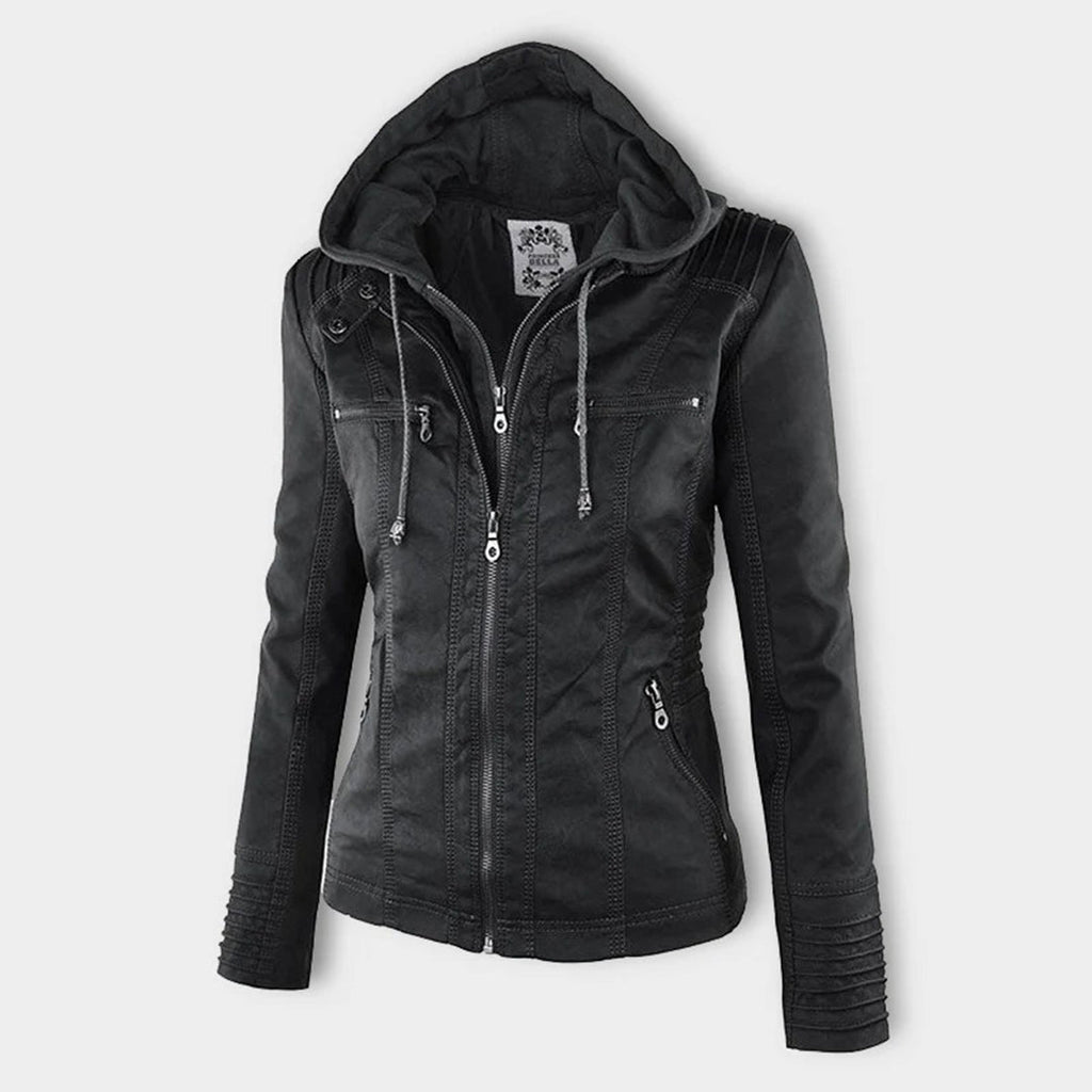 Chaqueta elegante mujer con capucha y cremallera – chaqueta moderna mujer