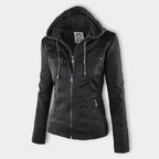 Chaqueta elegante mujer con capucha y cremallera – chaqueta moderna mujer