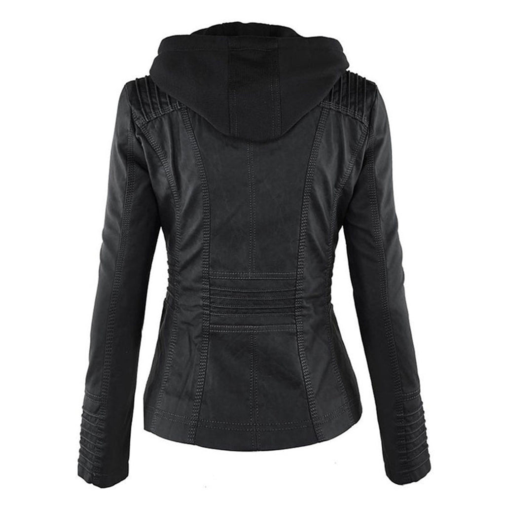 Chaqueta elegante mujer con capucha y cremallera – chaqueta moderna mujer
