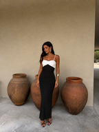 Vestido blanco y negro