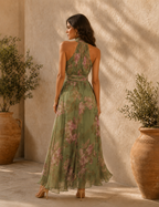 Vestido Maxi Halter Floral