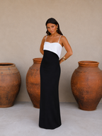 Vestido blanco y negro