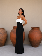 Vestido blanco y negro
