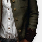 Chaqueta tweed mujer elegante – chaqueta vintage con detalles en terciopelo