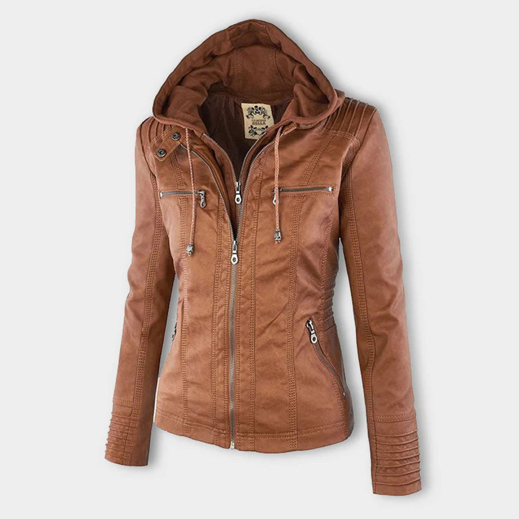 Chaqueta elegante mujer con capucha y cremallera – chaqueta moderna mujer