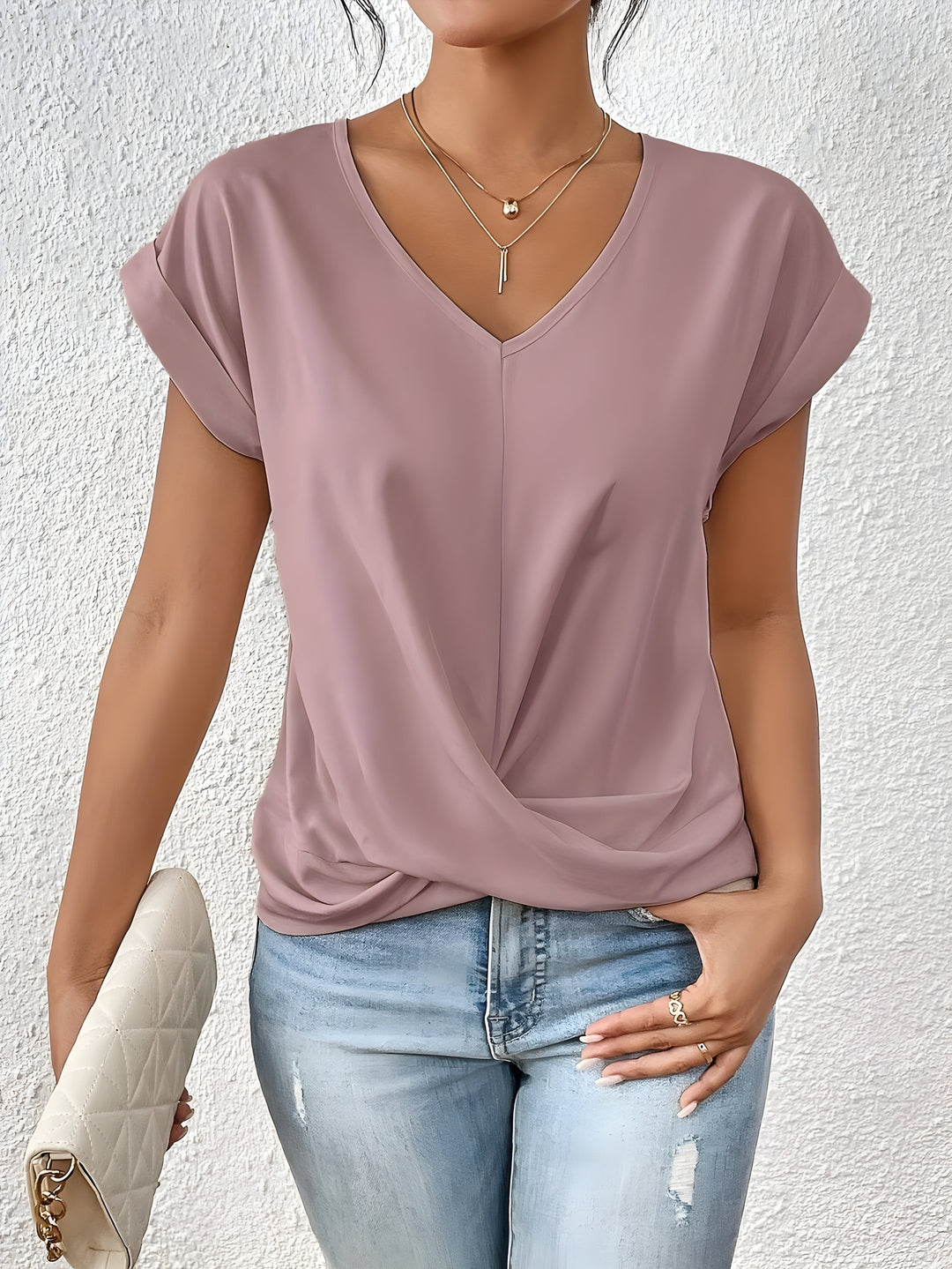 Rut | Top con nudo frontal y escote en V para mujer