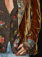 Marcela - Patchwork Blazer with Vintage Floral Print
