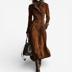 Abrigo largo mujer estilo trench efecto ante – abrigo elegante mujer