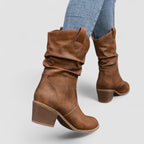 Leonor | Botas de Caña Arrugada con Tacón
