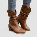Leonor | Botas de Caña Arrugada con Tacón