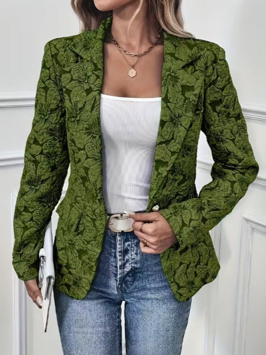Blazer Ajustado de Mujer en Jacquard Paisley