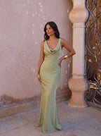 Vestido Largo Verde Oliva