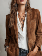 Blazer Vintage Marrón para Mujer