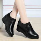 Zapatos de Cuña de Piel a la Moda
