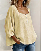 Lurea | Blusa para mujer con escote cuadrado y botones