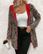 Abrigo reversible mujer con capucha – abrigo mujer estampado leopardo