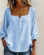 Lurea | Blusa para mujer con escote cuadrado y botones