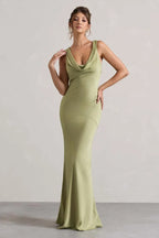 Vestido Largo Verde Oliva