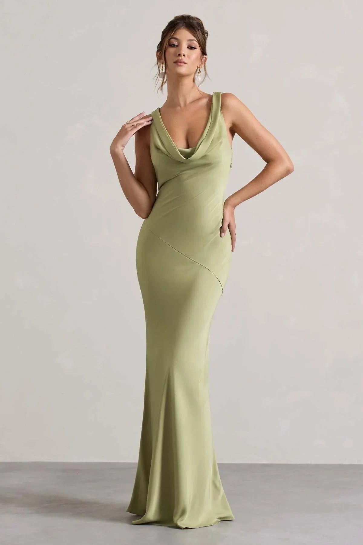 Vestido Largo Verde Oliva