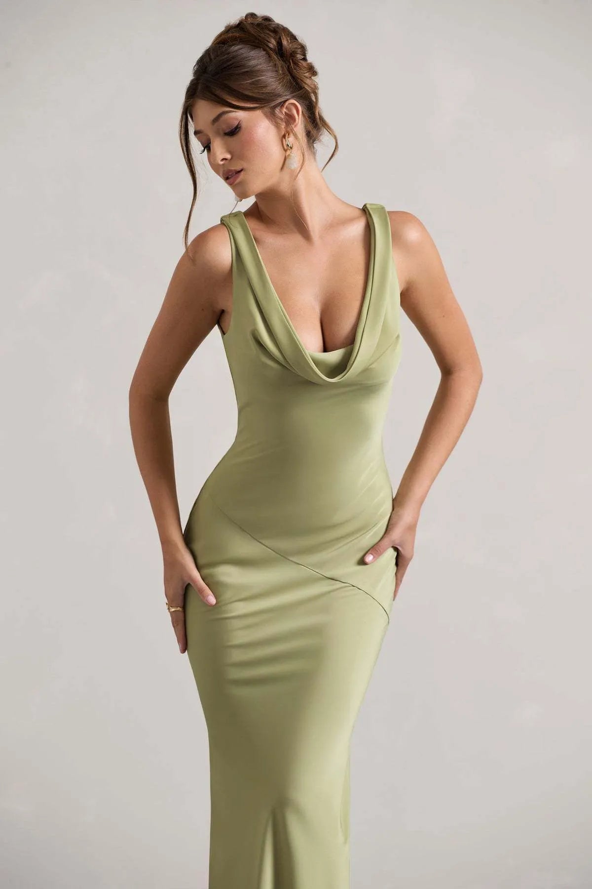 Vestido Largo Verde Oliva