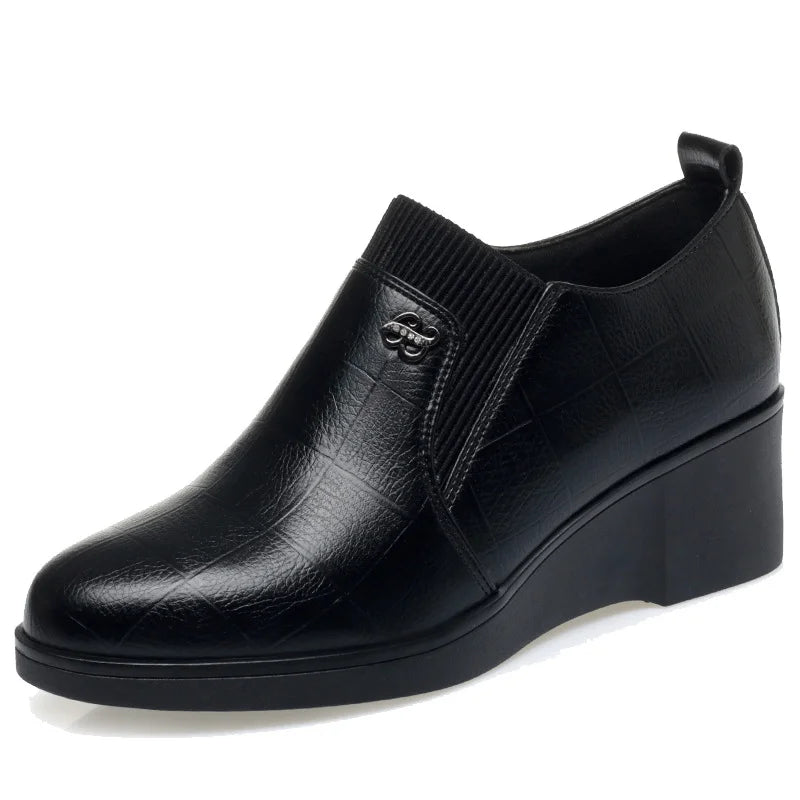 Zapatos de Cuña de Piel a la Moda